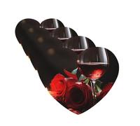 Lot de 4 désodorisants décoratifs pour voiture - Longue durée - Parfum à suspendre - Parfum rose rouge - Verre à vin et bougie - Tablettes d'aromathérapie - Pendentif de rétroviseur - Pour homme et