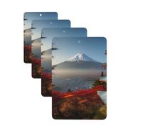Lot de 4 désodorisants décoratifs pour voiture - Longue durée - Parfum à suspendre - Parfumé au Japon - Fuji - Paysage de voiture - Aromathérapie - Pour rétroviseur - Pour homme et femme