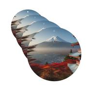 Lot de 4 désodorisants décoratifs pour voiture - Longue durée - Parfum à suspendre - Parfumé au Japon - Fuji - Paysage de voiture - Aromathérapie - Pour rétroviseur - Pour homme et femme