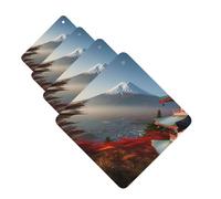 Lot de 4 désodorisants décoratifs pour voiture - Longue durée - Parfum à suspendre - Parfumé au Japon - Fuji - Paysage de voiture - Aromathérapie - Pour rétroviseur - Pour homme et femme