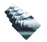 Lot de 4 désodorisants décoratifs pour voiture - Longue durée - Parfum à suspendre - Parfumé - Montagnes brumeuses - Paysage de voiture - Aromathérapie - Pour rétroviseur - Pour homme et femme