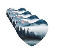Lot de 4 désodorisants décoratifs pour voiture - Longue durée - Parfum à suspendre - Parfumé - Montagnes brumeuses - Paysage de voiture - Aromathérapie - Pour rétroviseur - Pour homme et femme