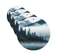 Lot de 4 désodorisants décoratifs pour voiture - Longue durée - Parfum à suspendre - Parfumé - Montagnes brumeuses - Paysage de voiture - Aromathérapie - Pour rétroviseur - Pour homme et femme
