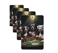 Lot de 4 désodorisants décoratifs pour voiture - Longue durée - Parfum à suspendre - Pour jouer au poker - Tablettes d'aromathérapie - Pour rétroviseur de voiture - Pour homme et femme