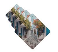 Lot de 4 désodorisants décoratifs pour voiture - Longue durée - Parfum à suspendre - Pour voiture de rue en Grèce - Aromathérapie - Pendentif pour rétroviseur - Pour homme et femme
