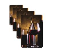 Lot de 4 désodorisants décoratifs pour voiture - Longue durée - Parfum à suspendre - Trois bouteilles de vin et verre - Aromathérapie - Pour rétroviseur de voiture - Pour homme et femme