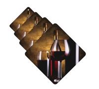 Lot de 4 désodorisants décoratifs pour voiture - Longue durée - Parfum à suspendre - Trois bouteilles de vin et verre - Aromathérapie - Pour rétroviseur de voiture - Pour homme et femme