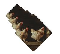 Lot de 4 désodorisants décoratifs pour voiture - Longue durée - Parfum à suspendre - Trois poules - Tablettes d'aromathérapie - Pendentif de rétroviseur - Pour homme et femme
