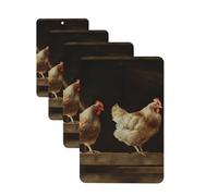 Lot de 4 désodorisants décoratifs pour voiture - Longue durée - Parfum à suspendre - Trois poules - Tablettes d'aromathérapie - Pendentif de rétroviseur - Pour homme et femme