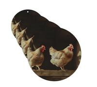 Lot de 4 désodorisants décoratifs pour voiture - Longue durée - Parfum à suspendre - Trois poules - Tablettes d'aromathérapie - Pendentif de rétroviseur - Pour homme et femme