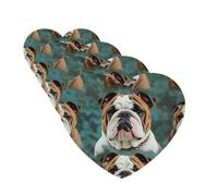 Lot de 4 désodorisants décoratifs pour voiture - Longue durée - Parfum amusant - Bouledogue anglais - Tablettes d'aromathérapie - Pendentif de rétroviseur - Pour homme et femme