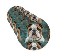 Lot de 4 désodorisants décoratifs pour voiture - Longue durée - Parfum amusant - Bouledogue anglais - Tablettes d'aromathérapie - Pendentif de rétroviseur - Pour homme et femme