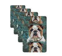 Lot de 4 désodorisants décoratifs pour voiture - Longue durée - Parfum amusant - Bouledogue anglais - Tablettes d'aromathérapie - Pendentif de rétroviseur - Pour homme et femme