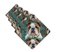 Lot de 4 désodorisants décoratifs pour voiture - Longue durée - Parfum amusant - Bouledogue anglais - Tablettes d'aromathérapie - Pendentif de rétroviseur - Pour homme et femme