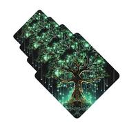 Lot de 4 désodorisants décoratifs pour voiture - Longue durée - Parfum arbre vert magique - Tablette d'aromathérapie - Pendentif de rétroviseur - Pour homme et femme