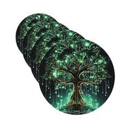 Lot de 4 désodorisants décoratifs pour voiture - Longue durée - Parfum arbre vert magique - Tablette d'aromathérapie - Pendentif de rétroviseur - Pour homme et femme