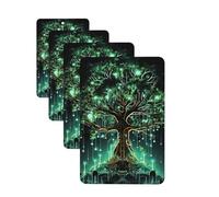 Lot de 4 désodorisants décoratifs pour voiture - Longue durée - Parfum arbre vert magique - Tablette d'aromathérapie - Pendentif de rétroviseur - Pour homme et femme