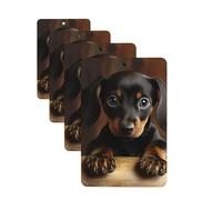 Lot de 4 désodorisants décoratifs pour voiture - Longue durée - Parfum : chien teckel - Tablettes d'aromathérapie - Pendentif pour rétroviseur - Pour homme et femme