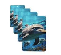Lot de 4 désodorisants décoratifs pour voiture - Longue durée - Parfum dauphins - Tablettes d'aromathérapie - Pendentif de rétroviseur - Pour homme et femme