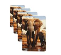 Lot de 4 désodorisants décoratifs pour voiture - Longue durée - Parfum éléphant - Famille - Aromathérapie - Pour rétroviseur - Pour homme et femme