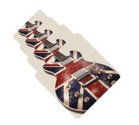 Lot de 4 désodorisants décoratifs pour voiture - Longue durée - Parfum guitare - Drapeau britannique - Tablette d'aromathérapie - Pendentif de rétroviseur - Pour homme et femme