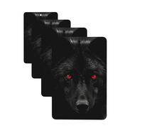Lot de 4 désodorisants décoratifs pour voiture - Longue durée - Parfum loup aux yeux rouges - Tablettes d'aromathérapie pour rétroviseur - Pour homme et femme