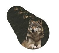Lot de 4 désodorisants décoratifs pour voiture - Longue durée - Parfum loup gris - Tablettes d'aromathérapie pour rétroviseur - Pour homme et femme