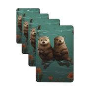 Lot de 4 désodorisants décoratifs pour voiture - Longue durée - Parfum loutre d'amour - Tablettes d'aromathérapie pour rétroviseur - Pour homme et femme