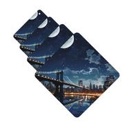 Lot de 4 désodorisants décoratifs pour voiture - Longue durée - Parfum lune - Lumière de la lune - New York City - Tablettes d'aromathérapie - Pendentif pour rétroviseur - Pour homme et femme