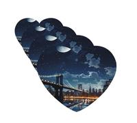 Lot de 4 désodorisants décoratifs pour voiture - Longue durée - Parfum lune - Lumière de la lune - New York City - Tablettes d'aromathérapie - Pendentif pour rétroviseur - Pour homme et femme