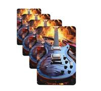 Lot de 4 désodorisants décoratifs pour voiture - Longue durée - Parfum magique - Guitare électrique - Musique - Aromathérapie - Pour rétroviseur - Pour homme et femme