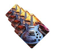 Lot de 4 désodorisants décoratifs pour voiture - Longue durée - Parfum magique - Guitare électrique - Musique - Aromathérapie - Pour rétroviseur - Pour homme et femme