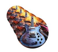 Lot de 4 désodorisants décoratifs pour voiture - Longue durée - Parfum magique - Guitare électrique - Musique - Aromathérapie - Pour rétroviseur - Pour homme et femme