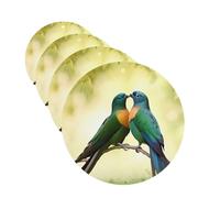 Lot de 4 désodorisants décoratifs pour voiture - Longue durée - Parfum oiseaux d'amour - Tablettes d'aromathérapie - Pendentif de rétroviseur - Pour homme et femme