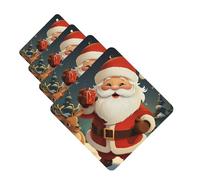 Lot de 4 désodorisants décoratifs pour voiture - Longue durée - Parfum Père Noël - Tablette d'aromathérapie - Pendentif de rétroviseur - Pour homme et femme