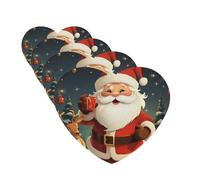 Lot de 4 désodorisants décoratifs pour voiture - Longue durée - Parfum Père Noël - Tablette d'aromathérapie - Pendentif de rétroviseur - Pour homme et femme