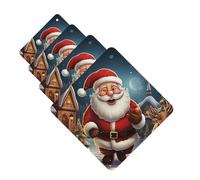 Lot de 4 désodorisants décoratifs pour voiture - Longue durée - Parfum Père Noël - Zoom - Tablette d'aromathérapie - Pendentif de rétroviseur - Pour homme et femme