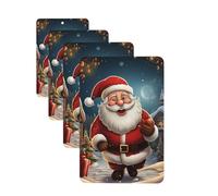 Lot de 4 désodorisants décoratifs pour voiture - Longue durée - Parfum Père Noël - Zoom - Tablette d'aromathérapie - Pendentif de rétroviseur - Pour homme et femme