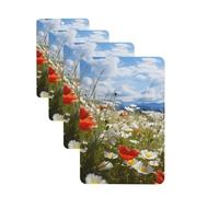 Lot de 4 désodorisants décoratifs pour voiture - Longue durée - Parfum prairie et marguerite - Pour homme et femme