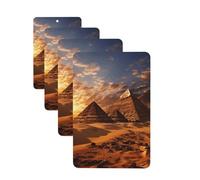 Lot de 4 désodorisants décoratifs pour voiture - Longue durée - Parfum pyramides égyptiennes - Tablettes d'aromathérapie - Pendentif de rétroviseur - Pour homme et femme