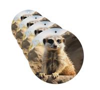 Lot de 4 désodorisants décoratifs pour voiture - Longue durée - Parfum suricate - Aromathérapie - Pour rétroviseur - Pour homme et femme