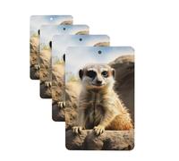 Lot de 4 désodorisants décoratifs pour voiture - Longue durée - Parfum suricate - Aromathérapie - Pour rétroviseur - Pour homme et femme