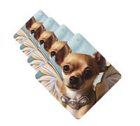 Lot de 4 désodorisants décoratifs pour voiture - Longue durée - Parfumé - Ailes d'ange de Chihuahua - Pour voiture, aromathérapie, rétroviseur, pendentif pour homme et femme