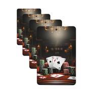 Lot de 4 désodorisants décoratifs pour voiture - Longue durée - Parfumé au poker - Pour tournoi de poker - Tablettes d'aromathérapie - Pendentif de rétroviseur - Pour homme et femme