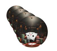 Lot de 4 désodorisants décoratifs pour voiture - Longue durée - Parfumé au poker - Pour tournoi de poker - Tablettes d'aromathérapie - Pendentif de rétroviseur - Pour homme et femme