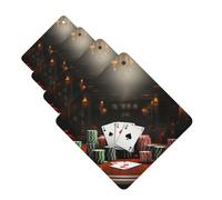 Lot de 4 désodorisants décoratifs pour voiture - Longue durée - Parfumé au poker - Pour tournoi de poker - Tablettes d'aromathérapie - Pendentif de rétroviseur - Pour homme et femme