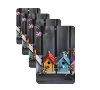 Lot de 4 désodorisants décoratifs pour voiture - Longue durée - Parfumé - Coloré - Nichoirs de printemps - Tablettes d'aromathérapie - Pendentif de rétroviseur - Pour homme et femme