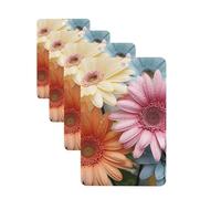 Lot de 4 désodorisants décoratifs pour voiture - Longue durée - Parfumé - Fleur de marguerite colorée - Tablette d'aromathérapie - Pendentif de rétroviseur - Pour homme et femme