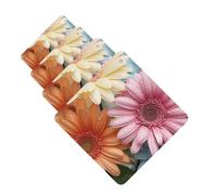 Lot de 4 désodorisants décoratifs pour voiture - Longue durée - Parfumé - Fleur de marguerite colorée - Tablette d'aromathérapie - Pendentif de rétroviseur - Pour homme et femme