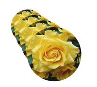 Lot de 4 désodorisants décoratifs pour voiture - Longue durée - Parfumé - Fleur de rose jaune gracieuse - Tablette d'aromathérapie - Pendentif de rétroviseur - Pour homme et femme